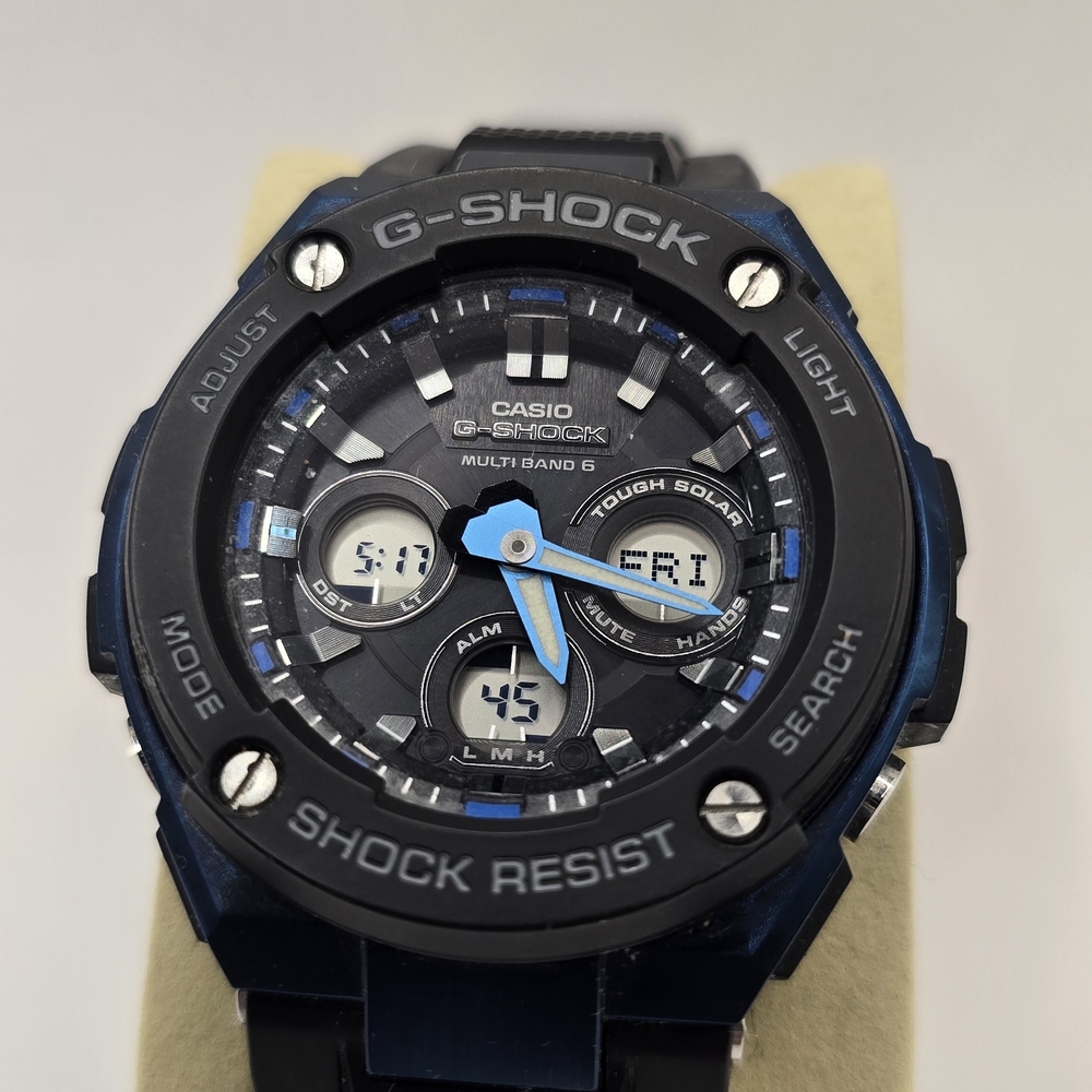 Casio G-Shock Black and Blue Tough Solar Watch G Steel